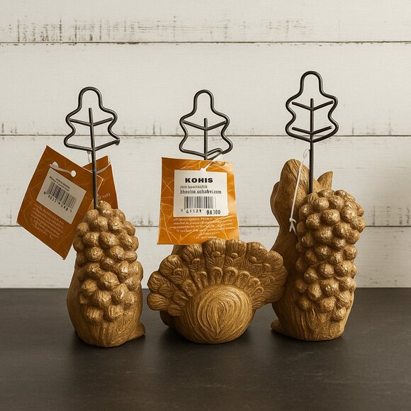 Harvest Decor Place Card / Photo Holder Set of 3 - Picture 2 of 2